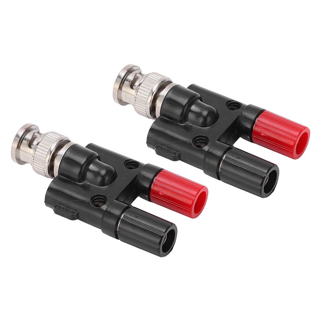 2pcs BNC Male To Dual 4mm Banana Female Socket Binding Post RF Coaxial Splitter Adapter Connector