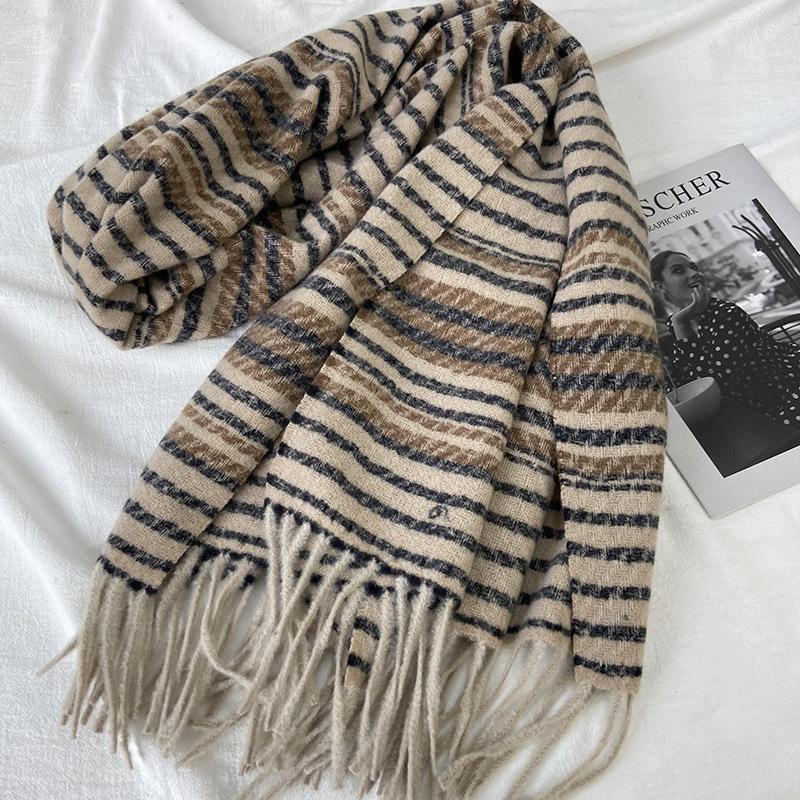 Halsduk Dam Höst och Vinter Ny Varm Halsduk Franskad Sjal Förtjockad Imitationskashmir Halsduk