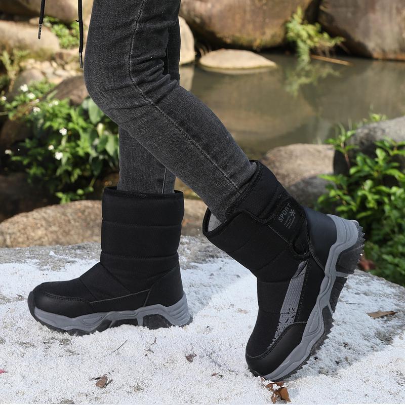 Rutschfeste und verschleißfeste High-Top-Schneestiefel für Kinder mit Plüschisolierung, Baumwollschuhe, Herren- und Damenschuhe