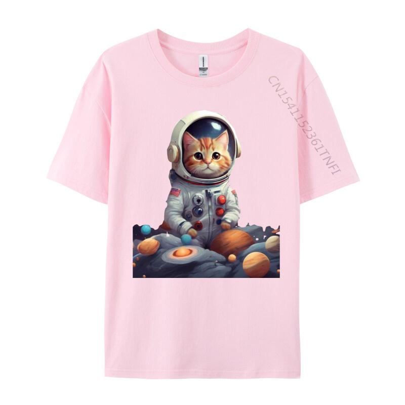 Space Cat TShirt Discount VALENTINE DAY Premium Cotton Tops Tees Tops Shirts Cat In Space Funny Shirts