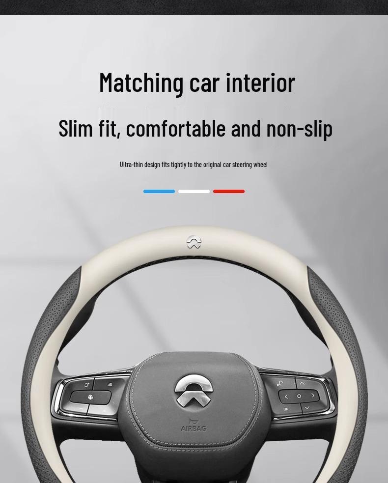 NIO ET5/ET7/ES6/ES8/ES7 Ultra-Thin Genuine Leather Steering Wheel Cover for All Seasons