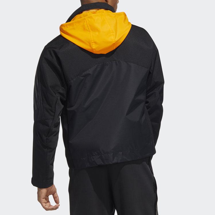 Adidas TH 99 Pro pruhovaná ležérní sportovní bunda s kapucí Pánské svrchní oblečení Černá HE9909