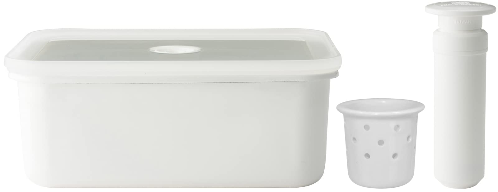 

Fuji Enamel Pickling Container, 2.8L, White, with Vacuum Pump, NK-210Q.W