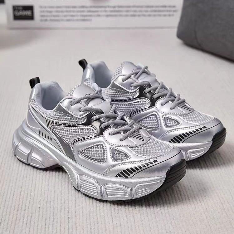 Silver Retro Dad Shoes Women's 2025 New Autumn and Winter Platform Heightening Casual Sports Shoes