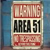 Area 51 No Trespassing Vintage UFO Sci-Fi Metal Sign - [Popular Choice] UFO Decor Sign, Ideal for Home & Bar
