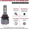 9006 LED Headlight Bulbs 8000lm Set Brightness 6000K White 90066000K
