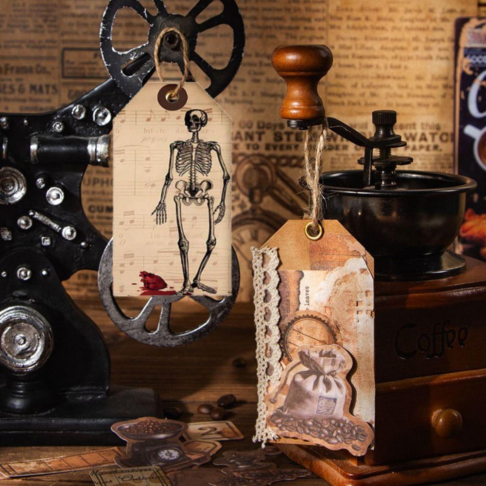 12pcs Vintage Halloween Packing Tags Single Side Pendant Tag Halloween Paper Hanging Tag  Holidays