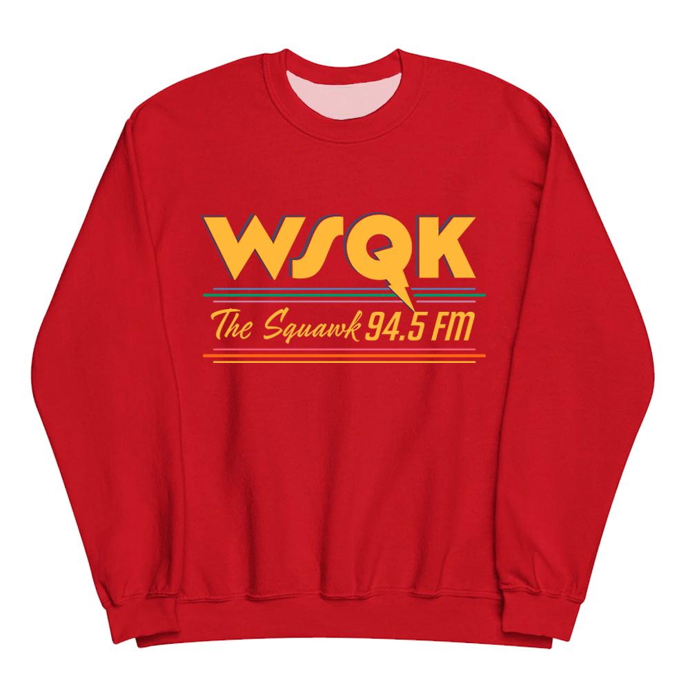 

WSQK The Squawk 94.5 FM Друковані світшоти з круглим вирізом Зимові флісові светри з довгим рукавом Графічний одяг XXL