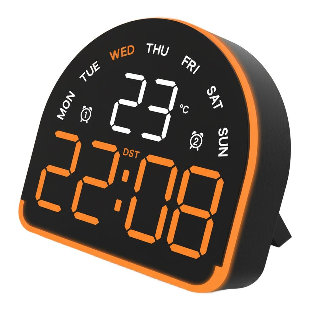 Electronic LED Clock with Ambient Light Adjustment Multiple Alarm Options and Dual Celsius/Fahrenheit Temperature Display