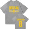 Mens Cotton Graphic Tee - Sophie Cunningham 8 Indiana Basketball Print Slim Fit Short Sleeve T-Shirt Fall