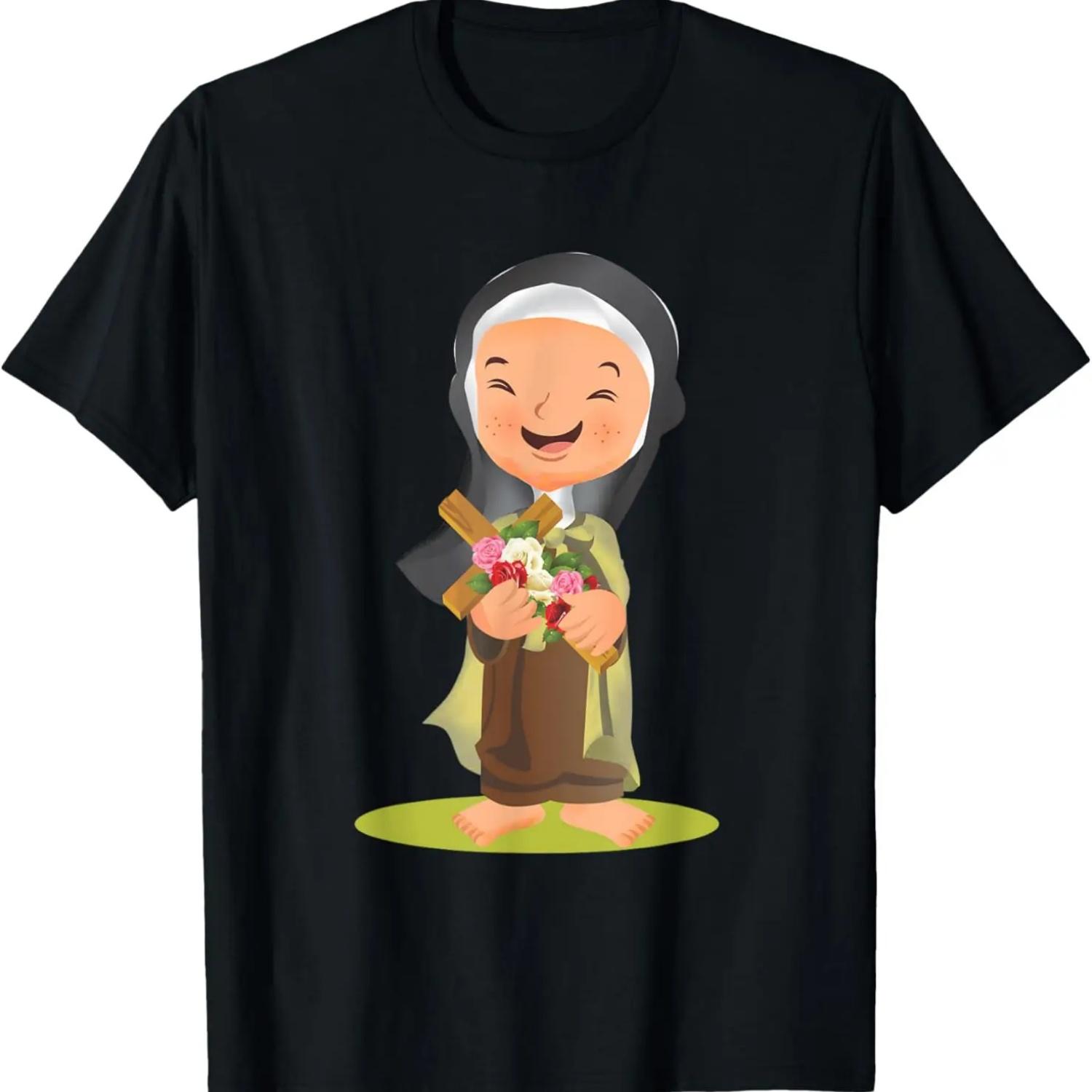 St Therese of Lisieux Kids Little Flower Rose Catholic Saint T-Shirt S чёрный