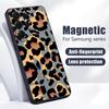 Leopard Print Case For Samsung S26 S25 Ultra S24 Plus S23 FE S22 Ultra A55 A56 A17 A37 A57 5G Skin Feel Hybrid TPU+PC Magnetic Phone Cover