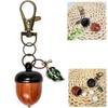 New Acorn Shape Medicine Pill Box Mini Portable Mini Sandalwood Rescue Pill Case Durable Unscrewable Medicine Tablet Container