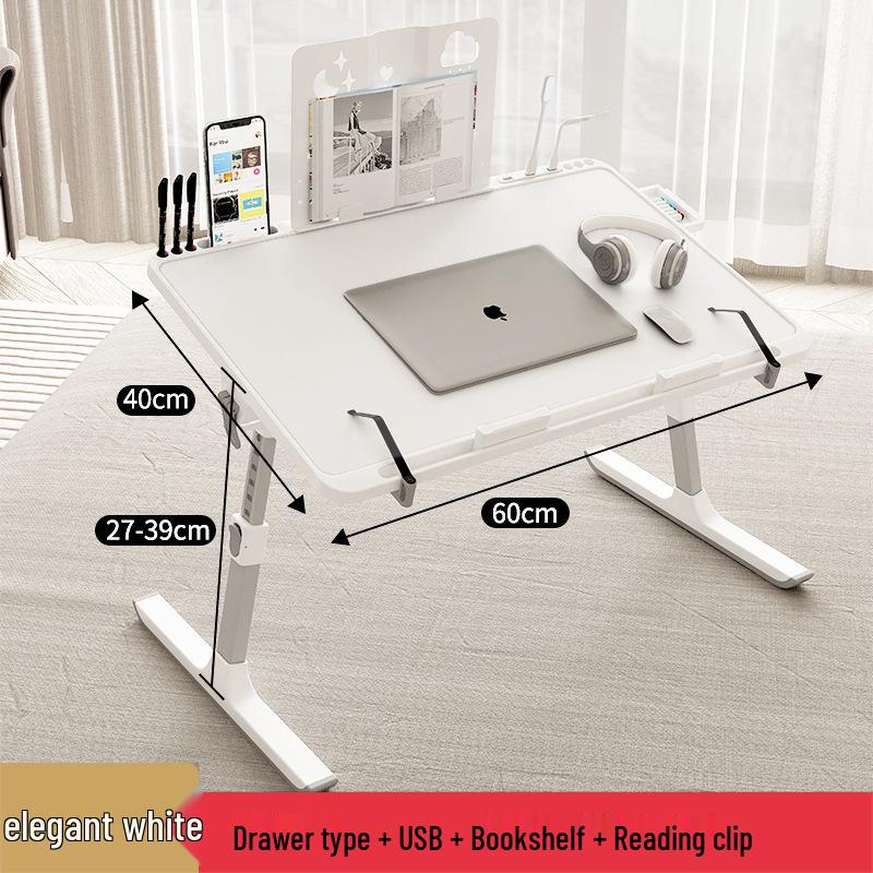 Foldable Adjustable Bedside & Laptop Desk for Dorm Study