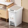 Step Pedal Trash Can, Large Capacity, With Lid, Odor Control, Kitchen, Bathroom White 8L Dual Lid