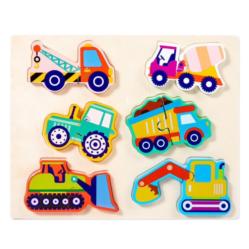 Geometric Three-dimensional Buckle Puzzle Children's Baby Early Education Wooden Puzzle Cognitive Product Interactive Wooden Educational Toy