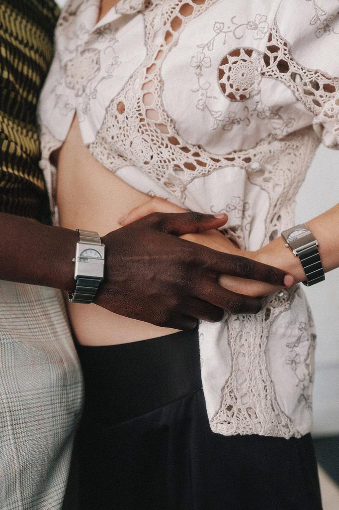 Breda Pulse Tandem Silver Watch for Men and Women, 26mm, Silver