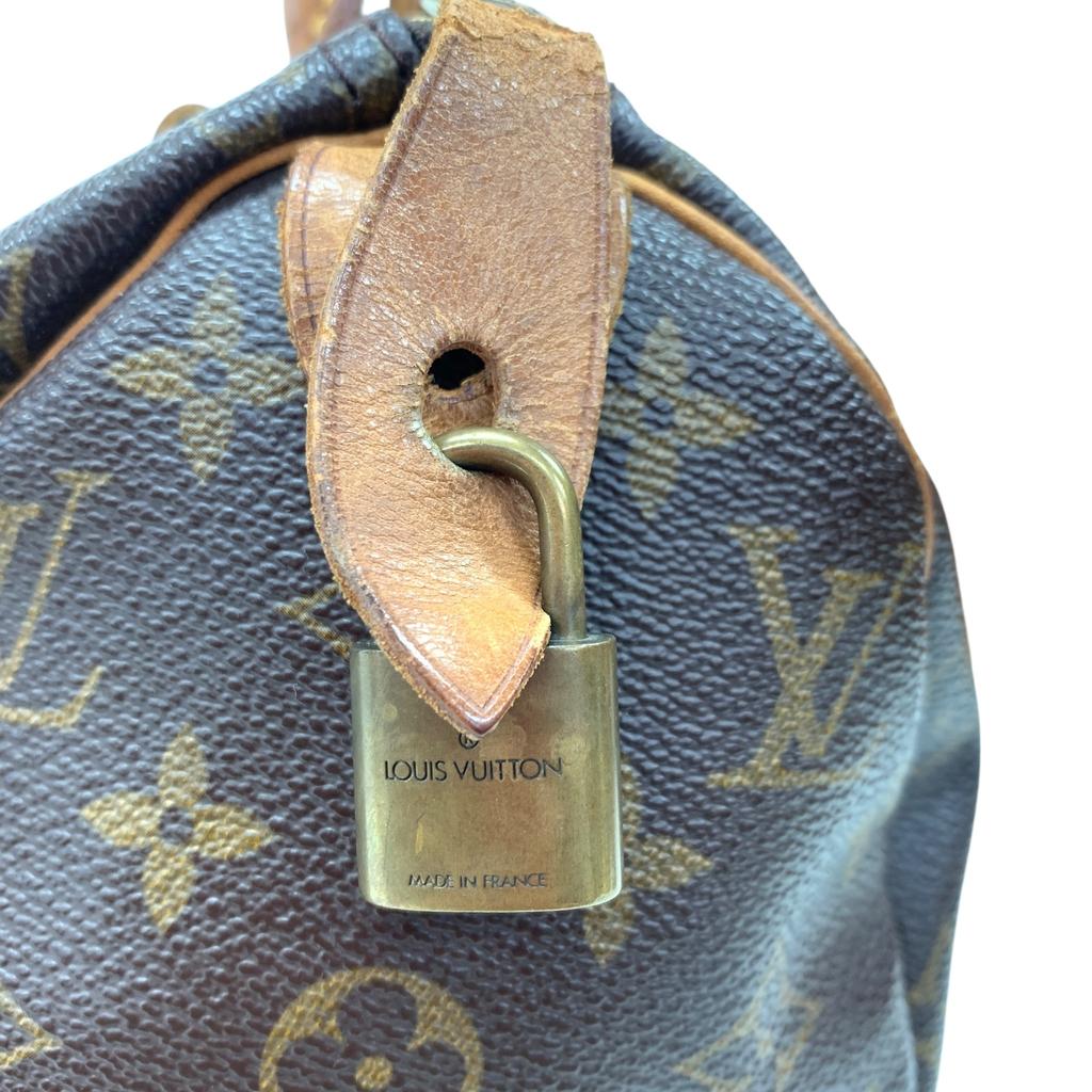 Used Louis Vuitton Monogram Speedy 25 M41528 Boston Bag Brown Authentic 1220