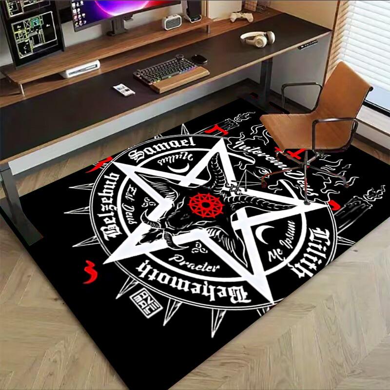 1pc Baphomet Satanism Carpet, Office Rug Outdoor Mat Home Decor Area Carpet Festival
