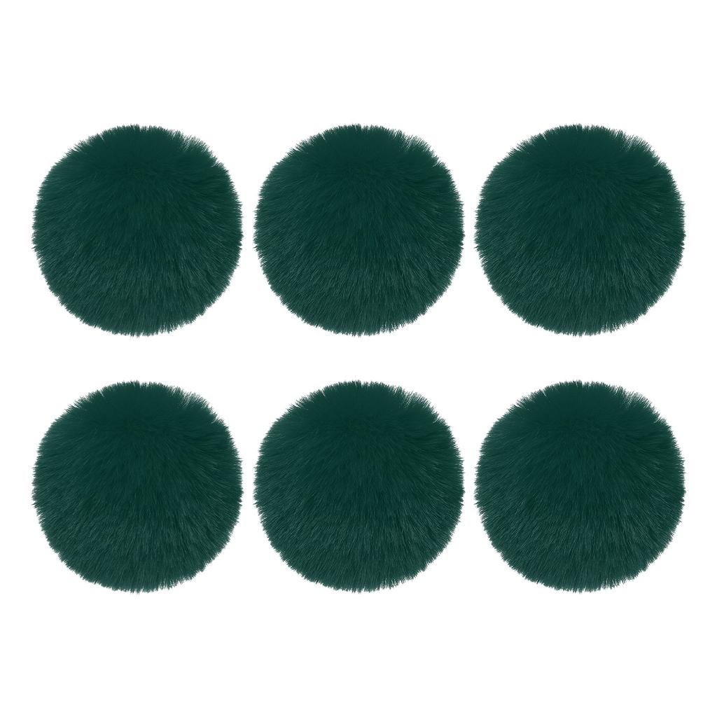 Faux Fur Pom Poms for Hats 6Pcs Fluffy Soft Fur Poms Balls with Elastic Loop for Keychain Knitting Hats DIY Gloves Bag Christmas