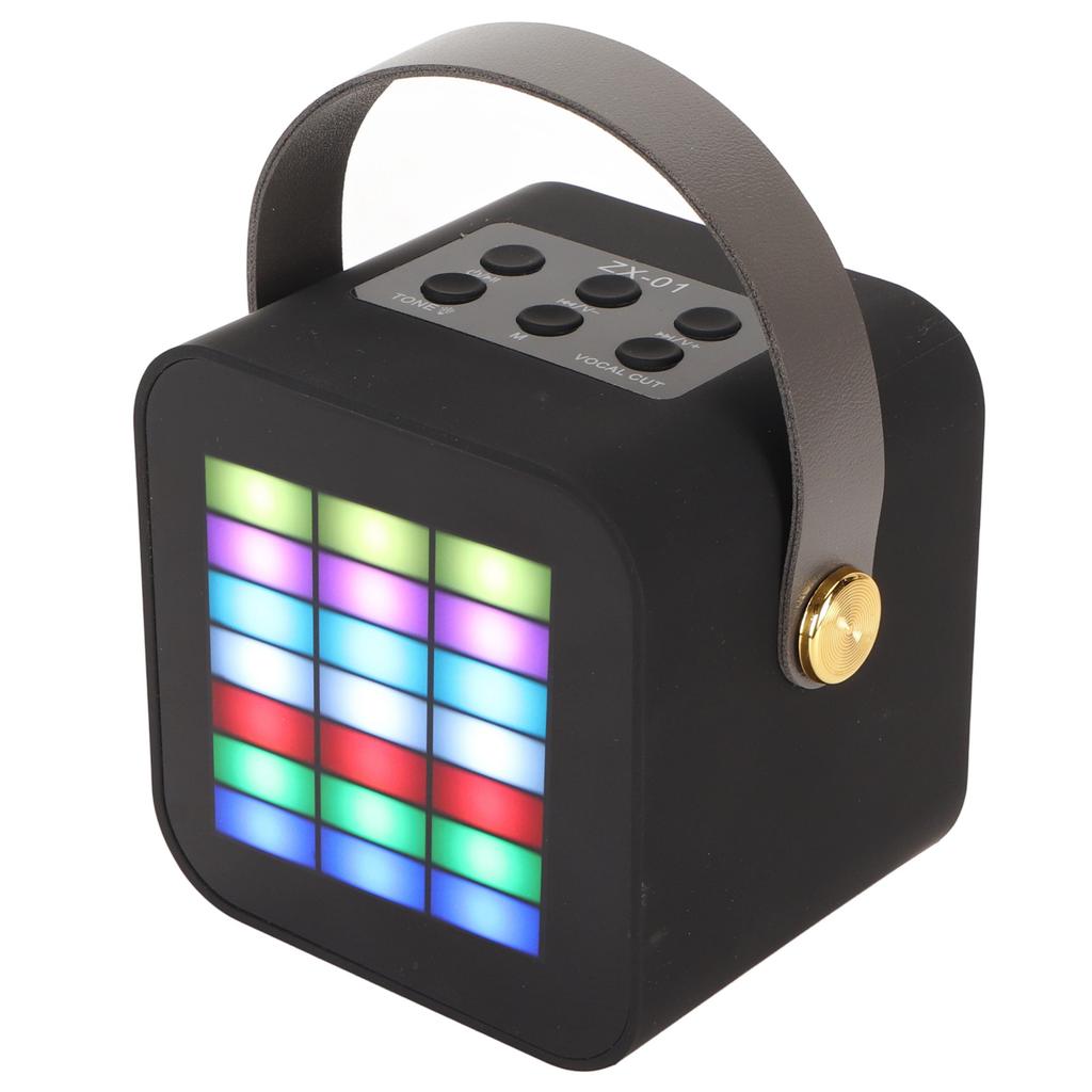 Children Mini Karaoke Machine BT 5.3 LED Lighting Effects Wireless Bluetooth Speaker with 2 Micropho
