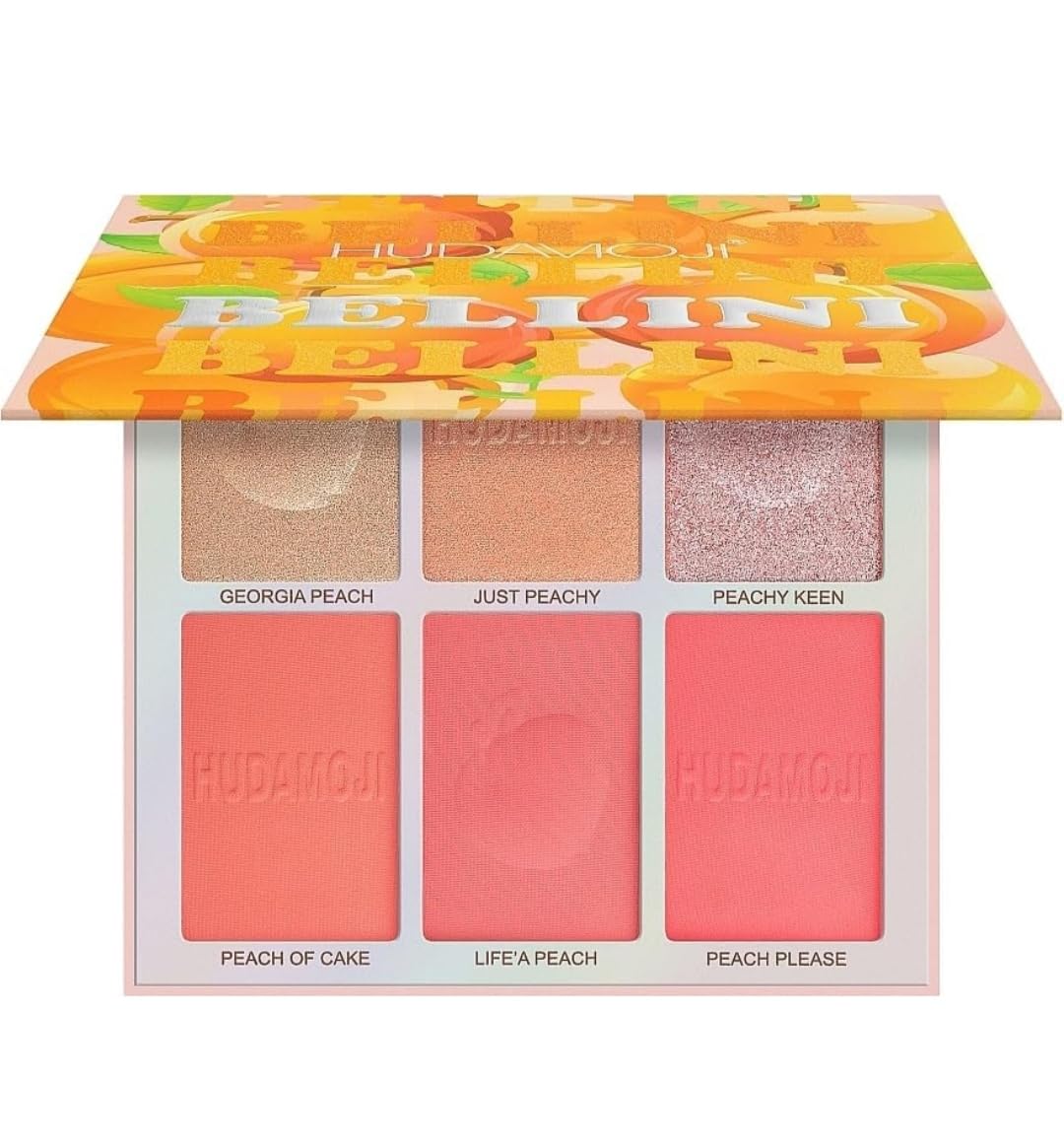 Blush Highlighter Palette, 6 Color Makeup Powder Palette Matte Shimmer Face Blushes Illuminator Palette Longlasting Contour Bronzer Makeup Palett
