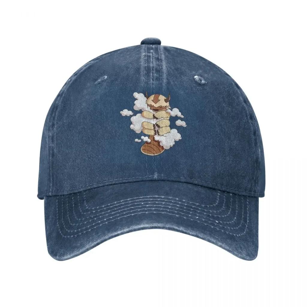 Appa Cuddling Clouds  Avatar The Last Airbender Baseball Caps Denim Hat Outdoor Adjustable Casquette Sports Baseball Cowboy Hat