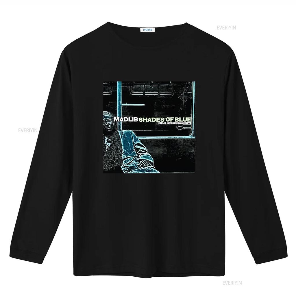 Madlib Shades Of Blue Album Art Print Heavy Cotton T Shirt for Men and Women vintage Washed homme Stretched designer clothes