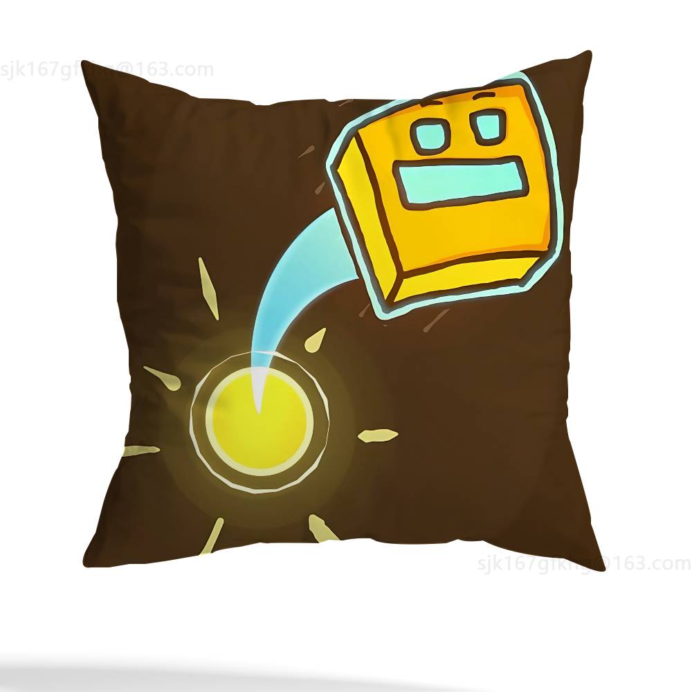 Game G-Geometry D-Dash-s Pillow Case Anti-dustmite Pillowcase Invisible Zipper Silky Short Plush Sofa Cushion Cover