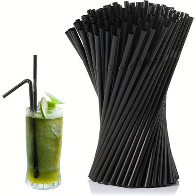 500pcs Black Straws (0.23*8.27 Inches), Disposable Straws, Juice Straws, for Party Decoration, Beverage Cocktail Supplies, Cocktail Straws