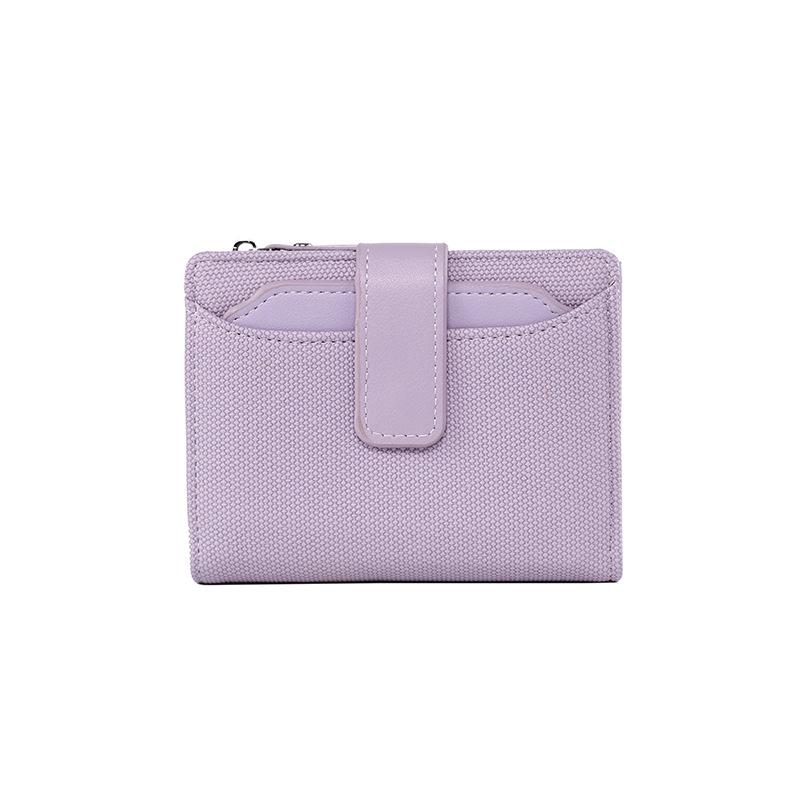 Women's High-End Short Bi-Fold Polyester Wallet with Zipper