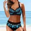 Taille haute Bikini ensemble femme ample nouveau Design impression maillot de bain Monokini été deux pièces ensemble maillot de plage femmes Sexy Bikini