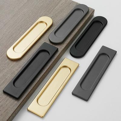 No Drilling Self-adhesive Handle Aluminum Alloy Black/Grey/Gold Sliding Door Handle Double-sided Glass Door Knob Cabinet