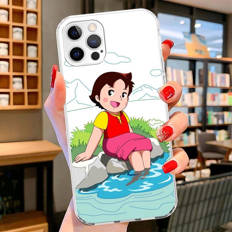 Heidi Cute Cartoon Cover Phone Case For iPhone 16 17 Air 15 14 Pro Max 16E Phone Case 13 Mini 12 11 7 SE 8 Print Pattern Fit Cas