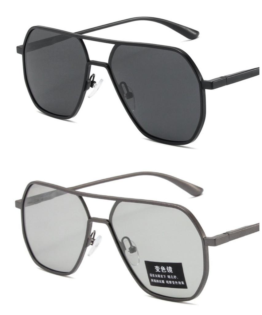 New Metal Polarized Double Beam Pochromic Sunglasses For Men Drive Night Vision Glasses Fashion Shade For Men Women