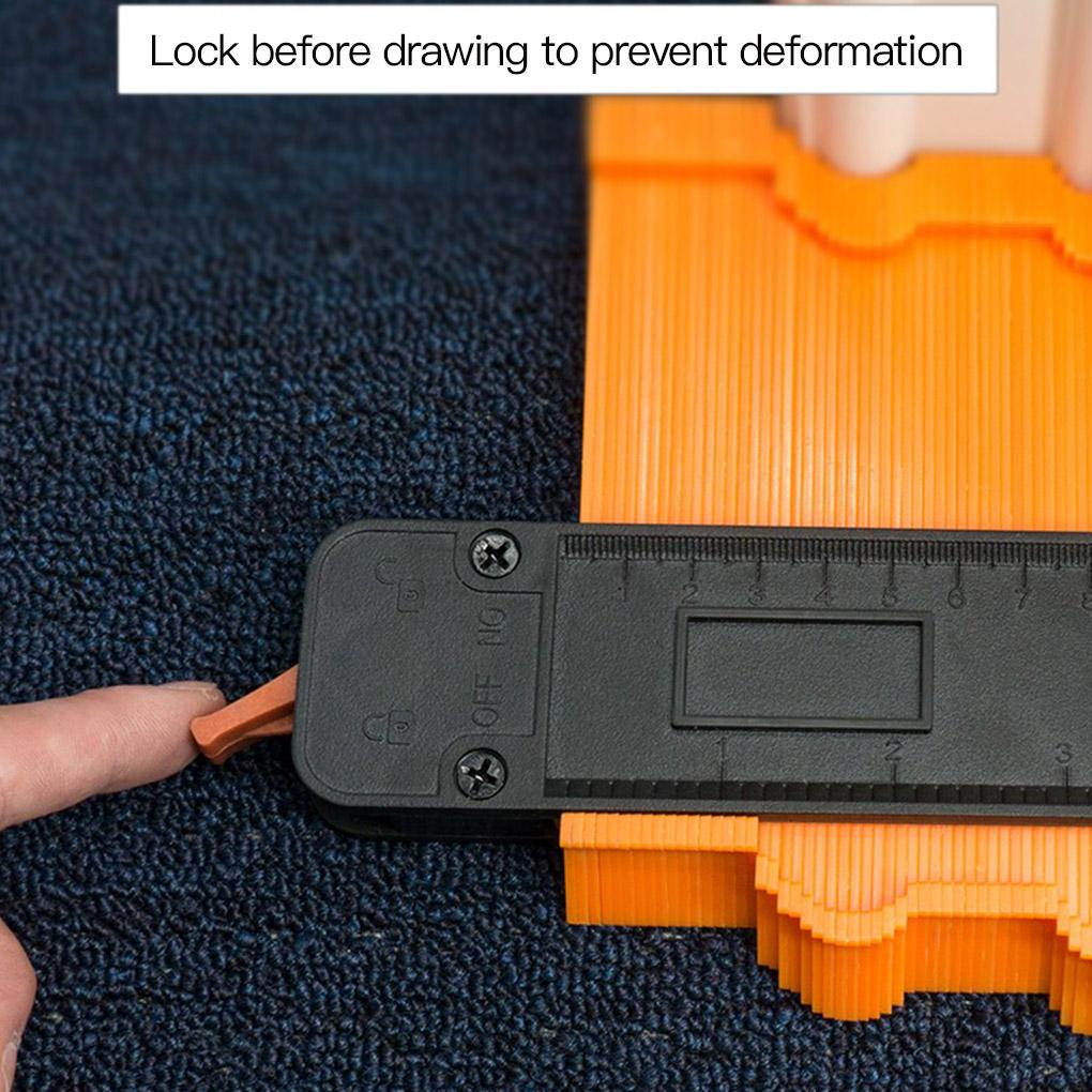 Wood Edge Shaping Profile Gauge Tiling Wood Measure Ruler with Lock 10 Inch