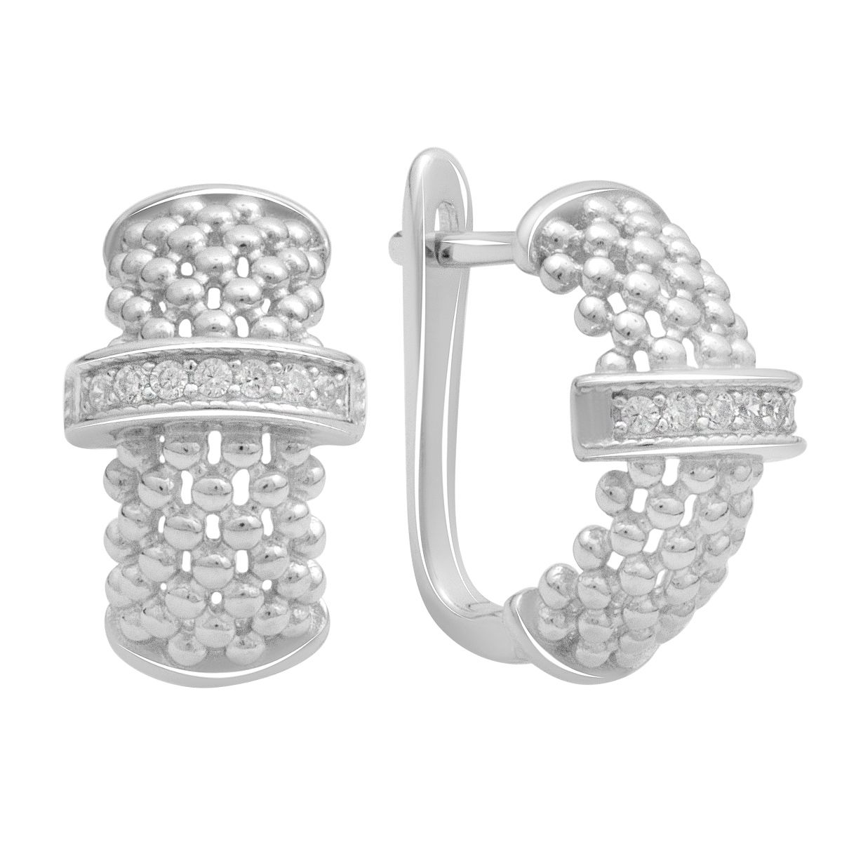

Silver earrings with cubic zirkonia (2184102) білий