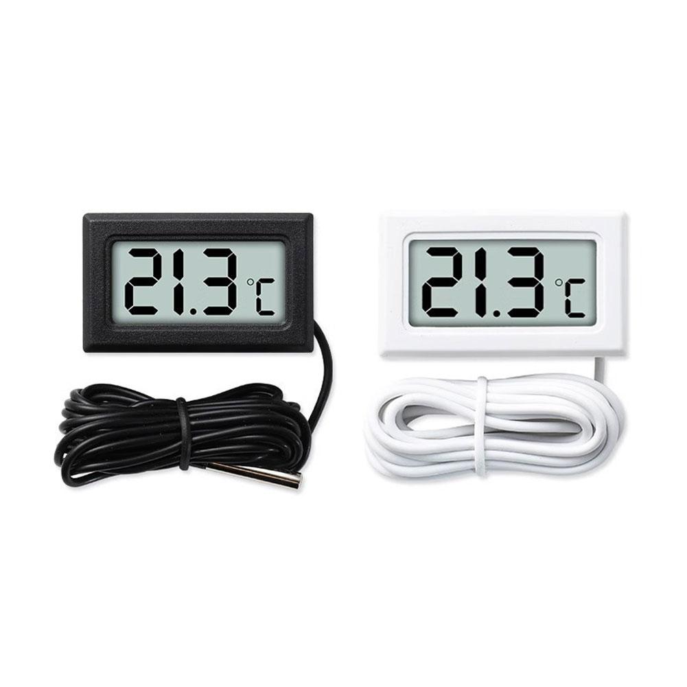 Digital LCD Display Thermometer Hygrometer with Probe Household Digital Thermometer Suitable for Fish Tank Hydroponics