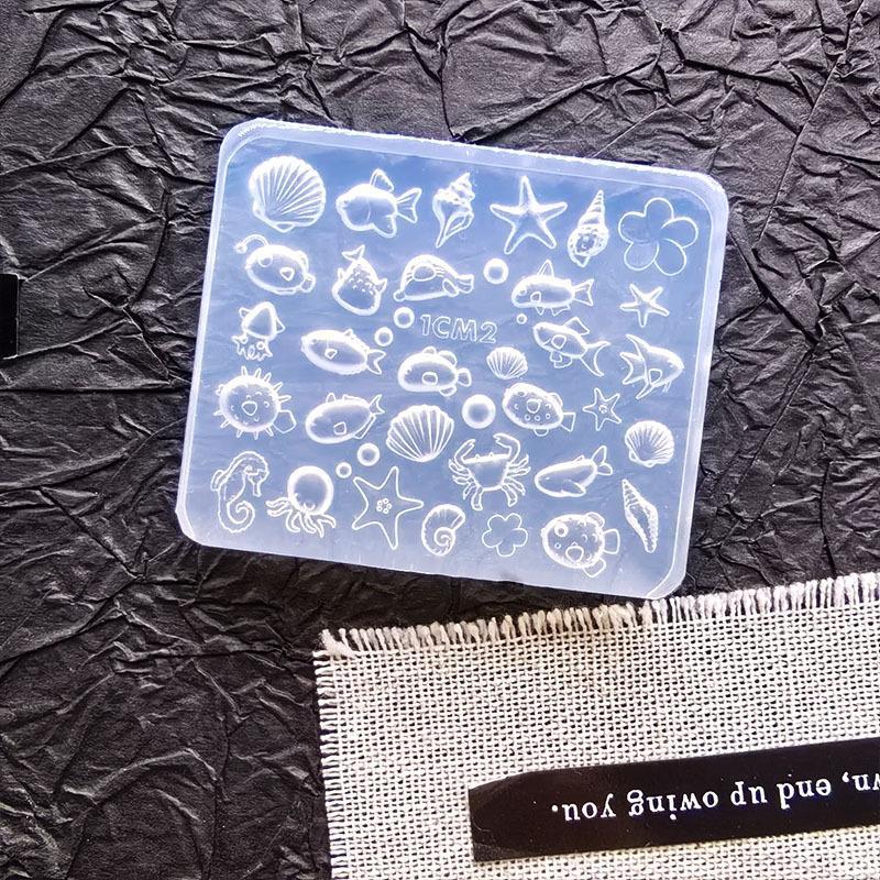 Beach Themed 3D Silicone Nail Mold Seashell Starfish Conch Design Template for Home Salon Gel Manicure Nail Art