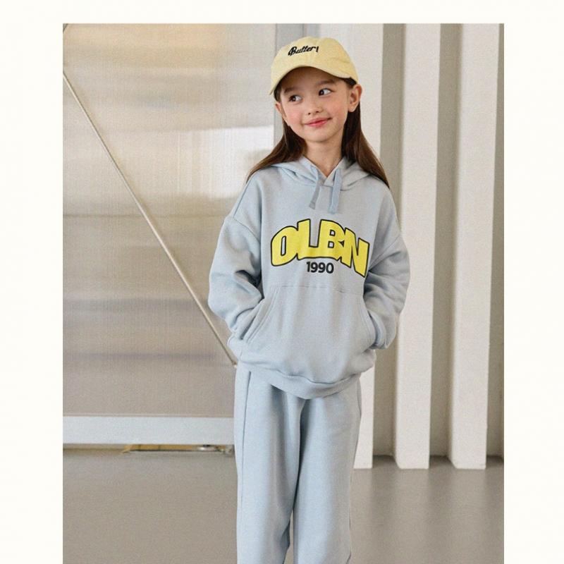  Olivan  Kangaroo Pocket Hooded Top And Bottom  Light Blue 