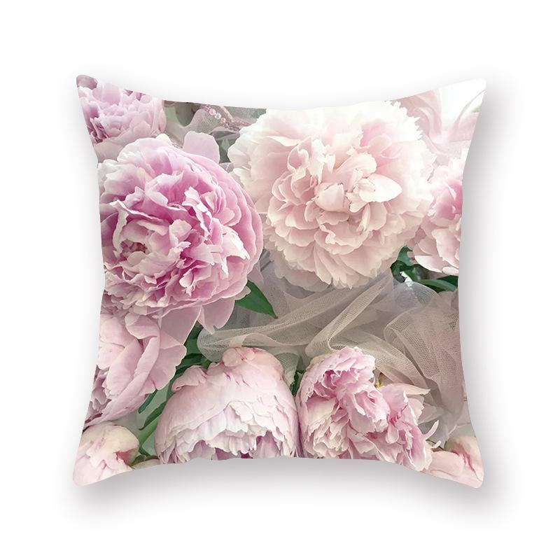 

New Watercolor Flower Pillow Digital Printing Sofa Bed Fabric Cushion Backrest Pillow Cover 45*45cm