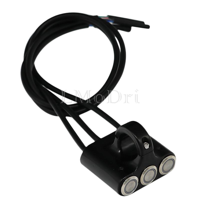 LMoDri Motorcycle Switch 22mm Handlebar Mount Switches Headlight Hazard Brake Fog Light ON-OFF Aluminum Alloy With Indicator