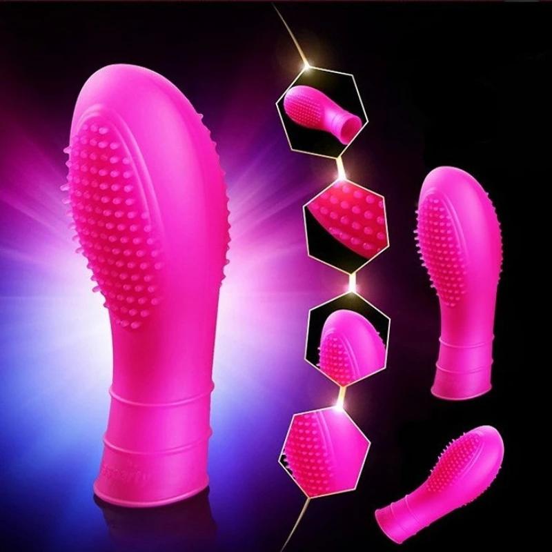Guante de masaje vibrador masturbador femenino manga de dedo masaje de punto G estimulación del clítoris orgasmo erótico juguete sexy para lesbianas adultas
