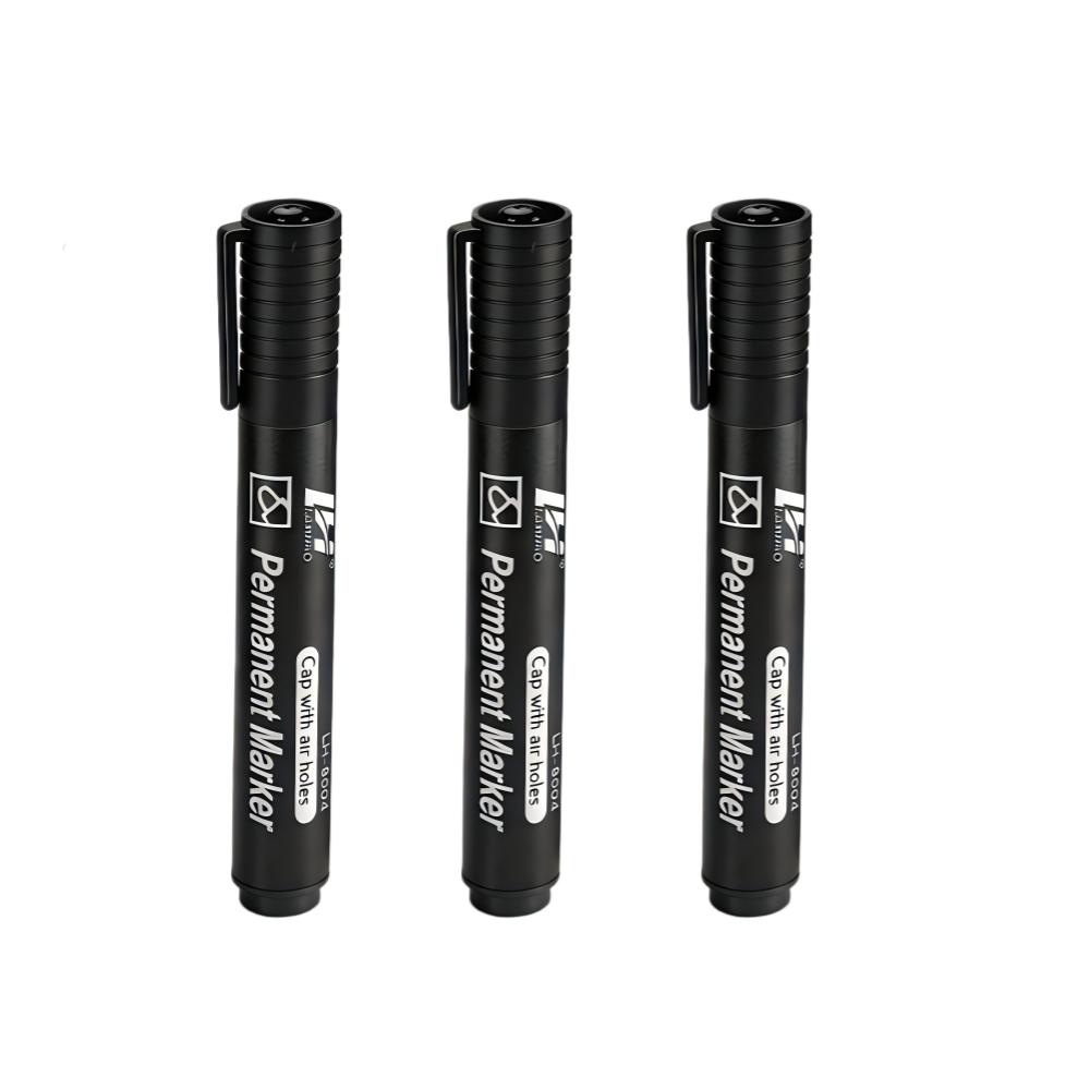 

3pcs Hard Head 3mm Oily Big Head Marker Pen, and Non Fading Convenient Large Capacity Big Head Marker Pen, Art Supplies