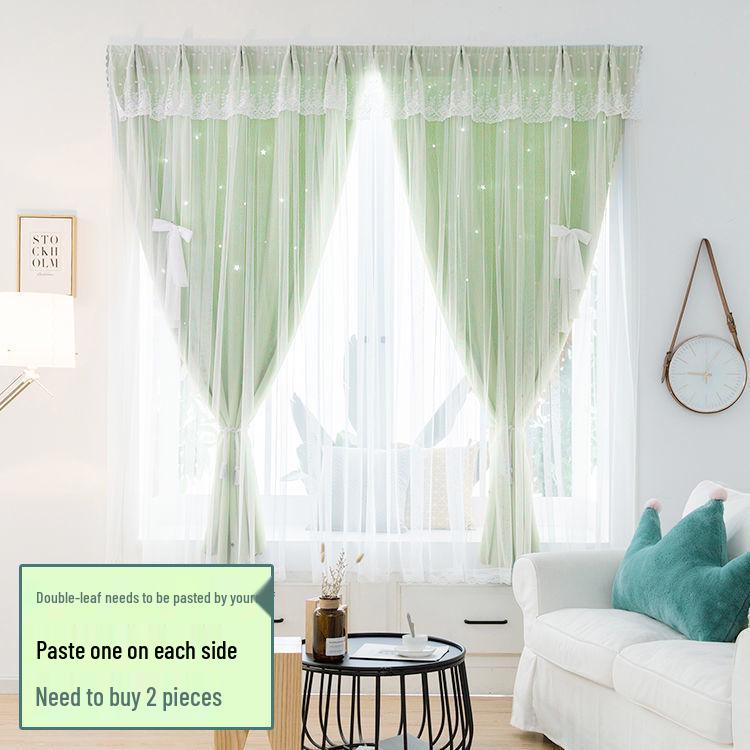 Self-Adhesive Blackout Velcro Curtain with Header for Balcony, Bedroom, Bay Window
