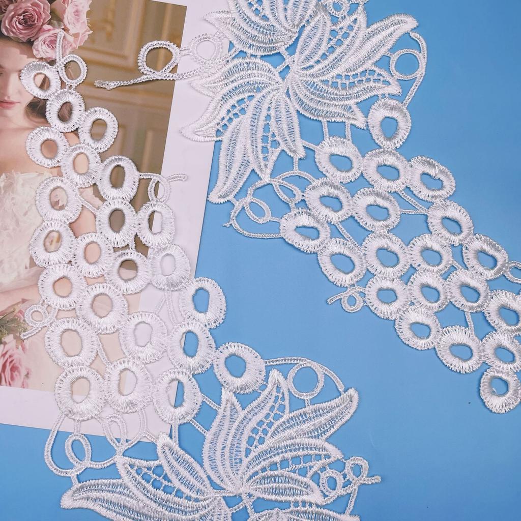 Pair Flower Children'S Clothing Water-Soluble Lace Clothing Accessories Hollow Embroidery Applique Lace Flower Jewelry Wedding Dress Wedding Shoes