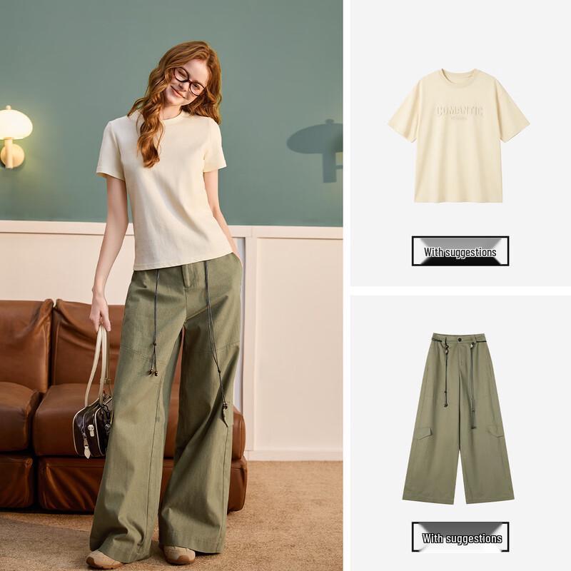 TonLion Women's 2026 Spring Straight Wide-Leg Casual Pants