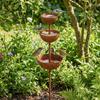 Rusted Bird Water Dispenser Vintage Iron Garden Rain Catcher Bird Feeding Station  Patio Backyard