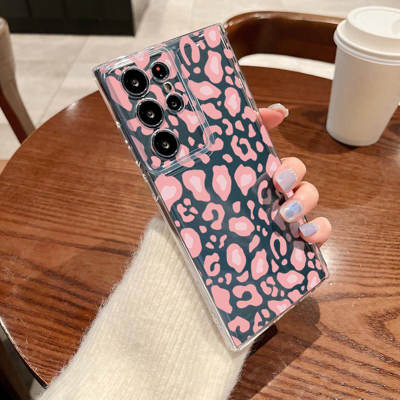 Leopard Print Pattern Phone Case For Samsung Galaxy S26 S25 S24 S23 Ultra S22 Plus S24 S21 FE S25 Edge Clear Silicone Soft Cover