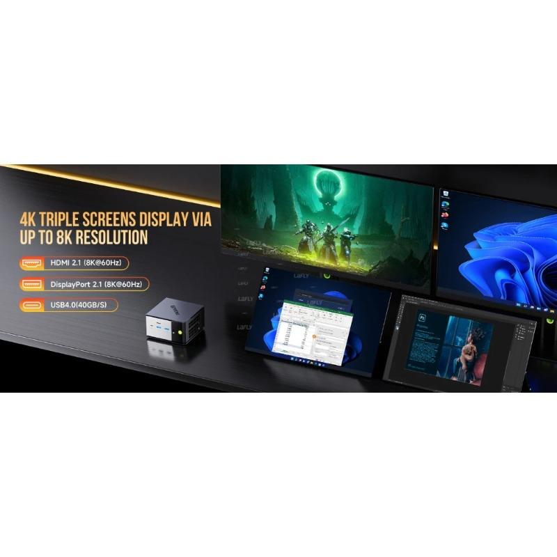 GMKtec EVO-X1 AMD Ryzen AI 9 HX370 Mini PC 12 núcleos 24 hilos 32GB LPDDR5 1TB SSD Ordenador Gaming PC con AMD XDNA 2 NPU Mini PC